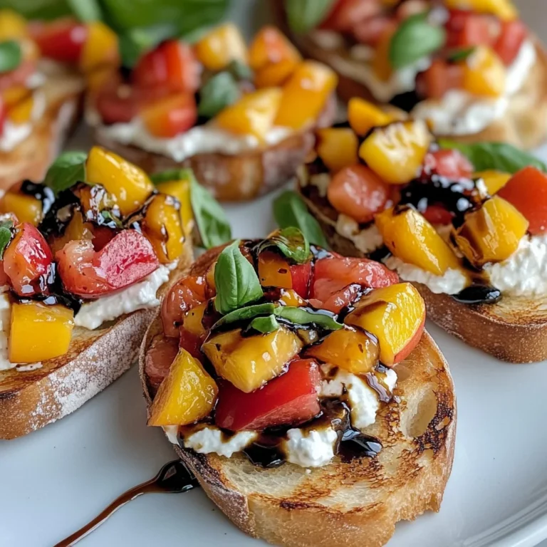 Quick Peach Bruschetta with Whipped Ricotta