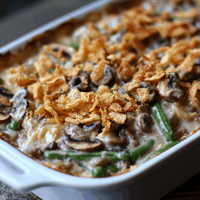 chicken hamburger Green Bean Casserole with Mushrooms made easy!