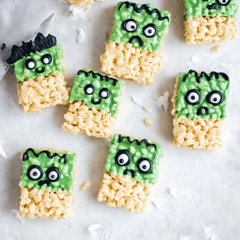 Frankenstein Halloween Rice Krispie Treats
