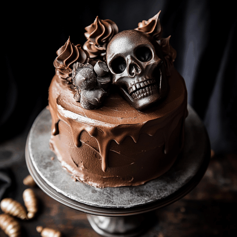 High Altitude Ginger Chocolate Skull Cake for Halloween