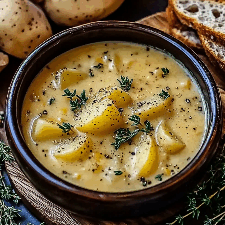 Hearty Cheddar Garlic Herb Potato Soup Recipe