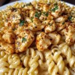 Cajun Chicken Rotini with Mozzarella Garlic Butter Sauce