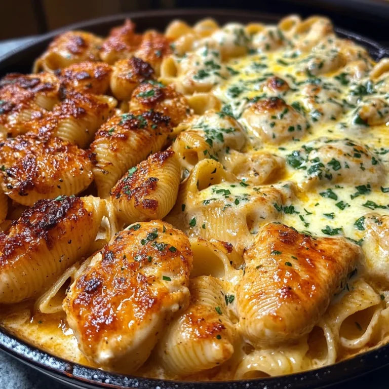 Creamy Parmesan Chicken Shells with Melted Mozzarella