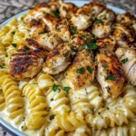 Garlic Parmesan Chicken with Velveeta Rotini Alfredo