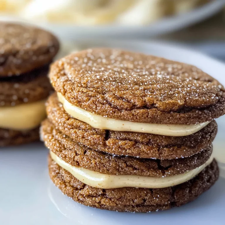 Ginger Molasses Sandwich Cookies with Eggnog Frostings