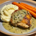 Herb-Cream Chicken with Mashed Potatoes & Glazed Carrots