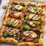 Pesto Caprese Puff Pastry Pizza