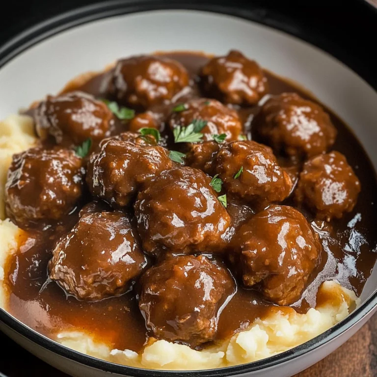 Slow Cooker Salisbury Steak Meatballs