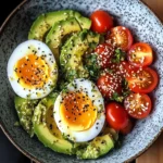 Soft-Boiled Eggs with Avocado & Cherry Tomato Salad