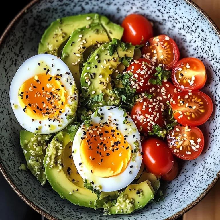 Soft-Boiled Eggs with Avocado & Cherry Tomato Salad
