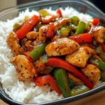 Spicy Pepper Chicken Stir-Fry with Rice