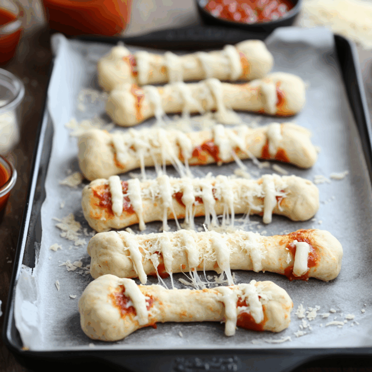 Cheesy Halloween Breadstick Bones