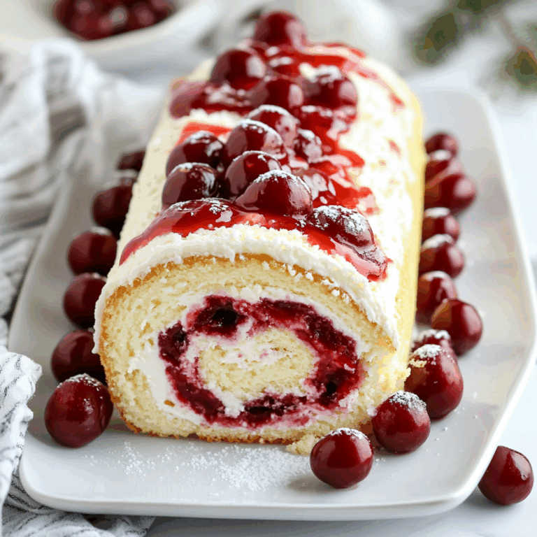 Heavenly Cherry Cheesecake Cake Roll Recipe