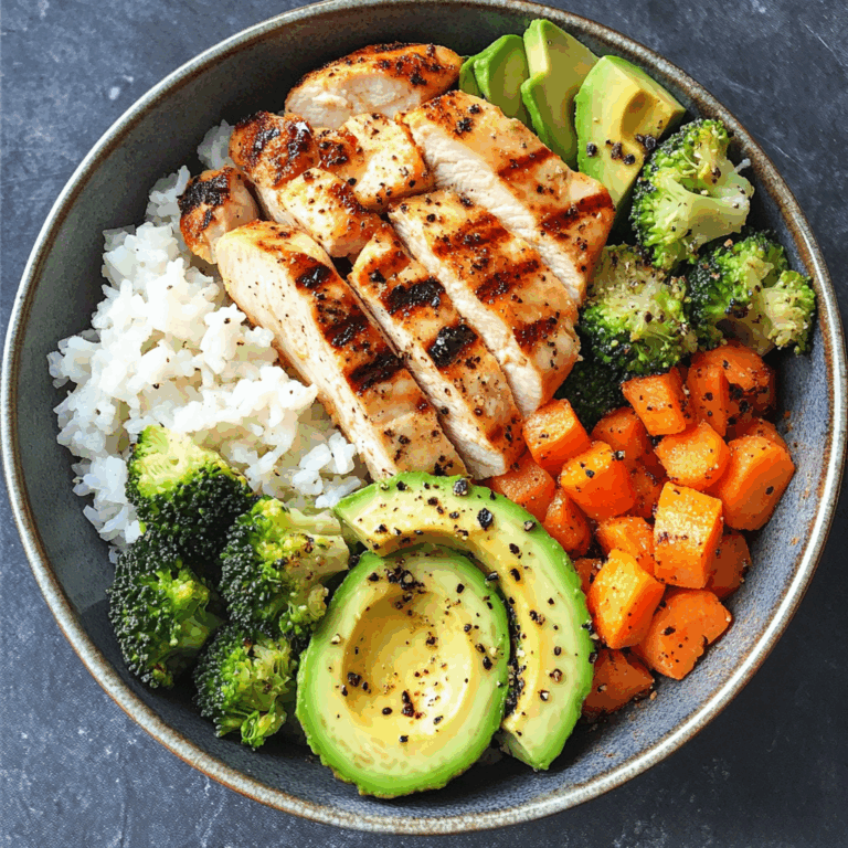 Chicken, Rice & Veggie Bowl with Avocado