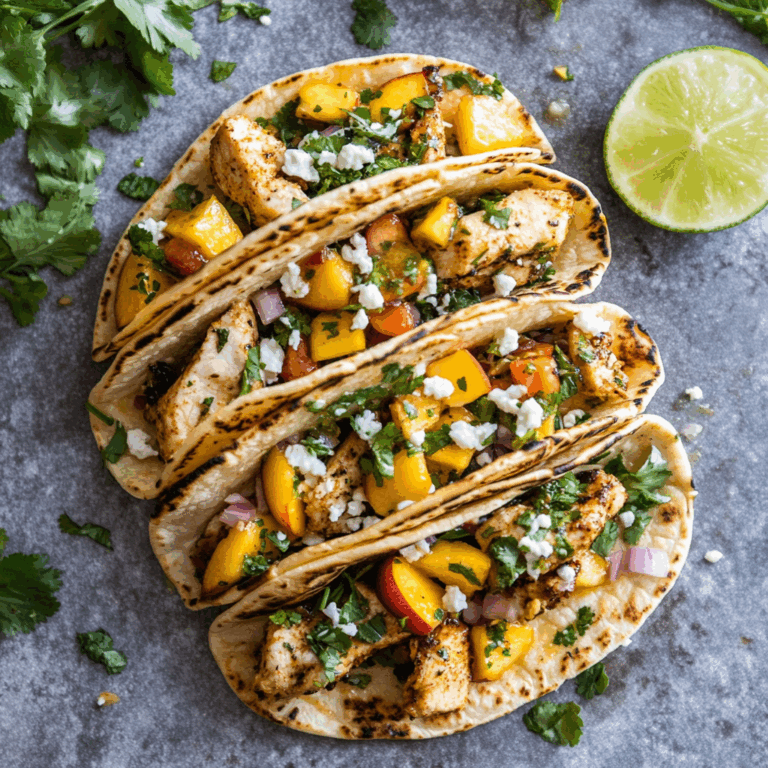 Cilantro-Lime Chicken Tacos with Peach Salsa (30-Minute, One-Pan Meal)