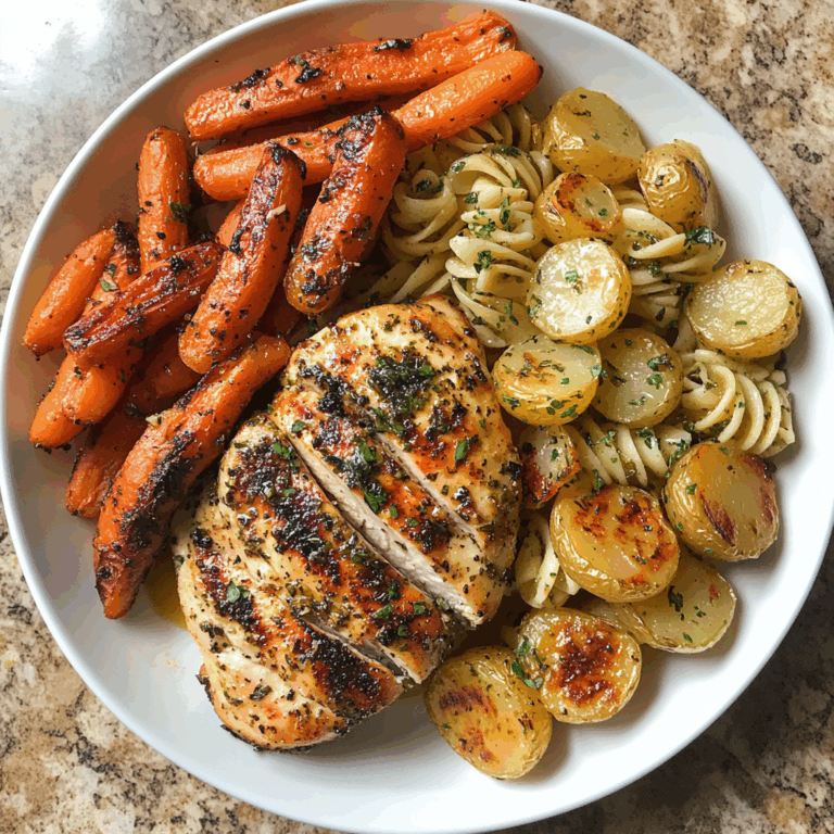 Garlic-Herb Chicken with Roasted Veggies & Creamy Rotini
