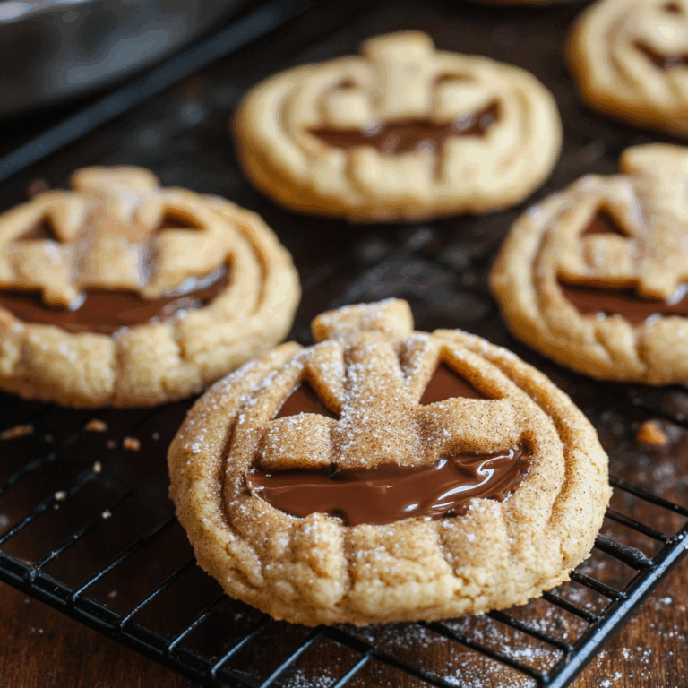 Milk Chocolate Stuffed Jack-O’-Lantern Cookies