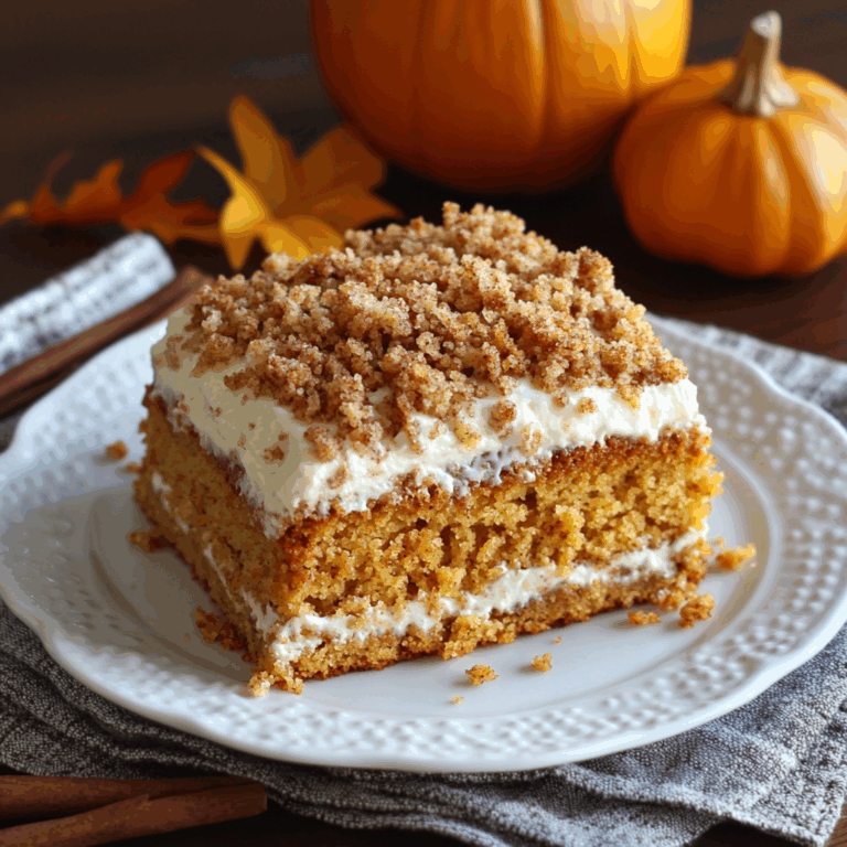 Pumpkin Cake with Cream Cheese and Streusel Topping