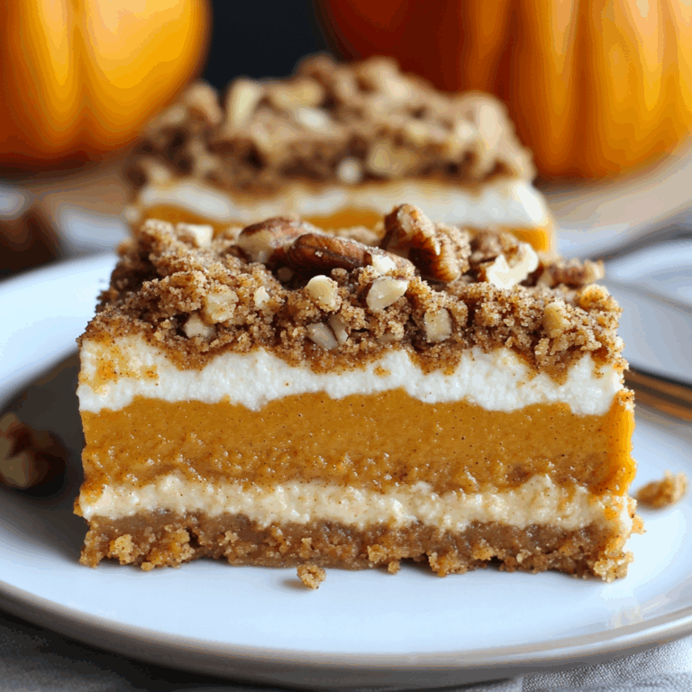Pumpkin Cheesecake Bars with Walnut Crust and Streusel Topping