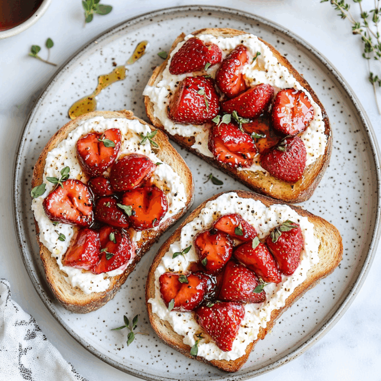 Roasted Strawberry Whipped Ricotta Toast