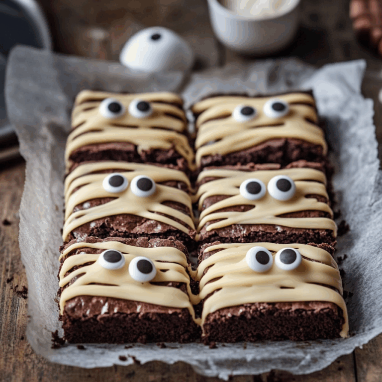 spooky mummy brownies