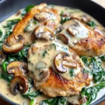 Creamy Chicken with Spinach and Mushrooms