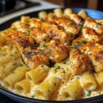 Garlic Cajun Chicken Cheesy Rigatoni in Velveeta Cream Sauce