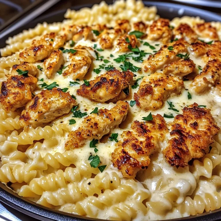 Garlic Parmesan Chicken Rotini in ThreeCheese Cajun Cream Sauce