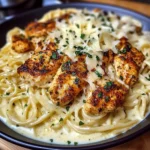 Mozzarella Alfredo Chicken Linguine with Parmesan Garlic