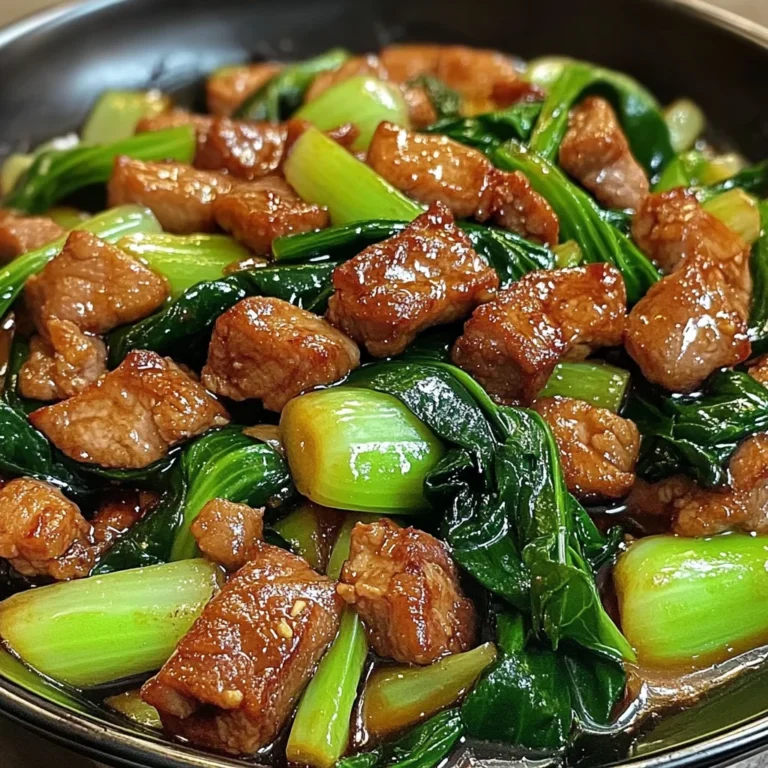 Stir-Fried Pork with Bok Choy in Garlic-Ginger Sauce