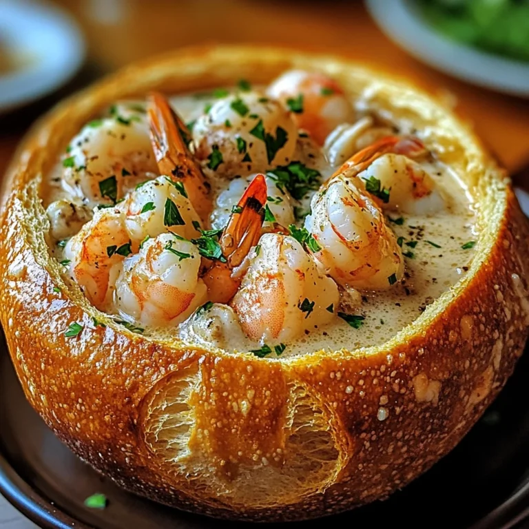Stuffed Seafood Soup Bread Bowl