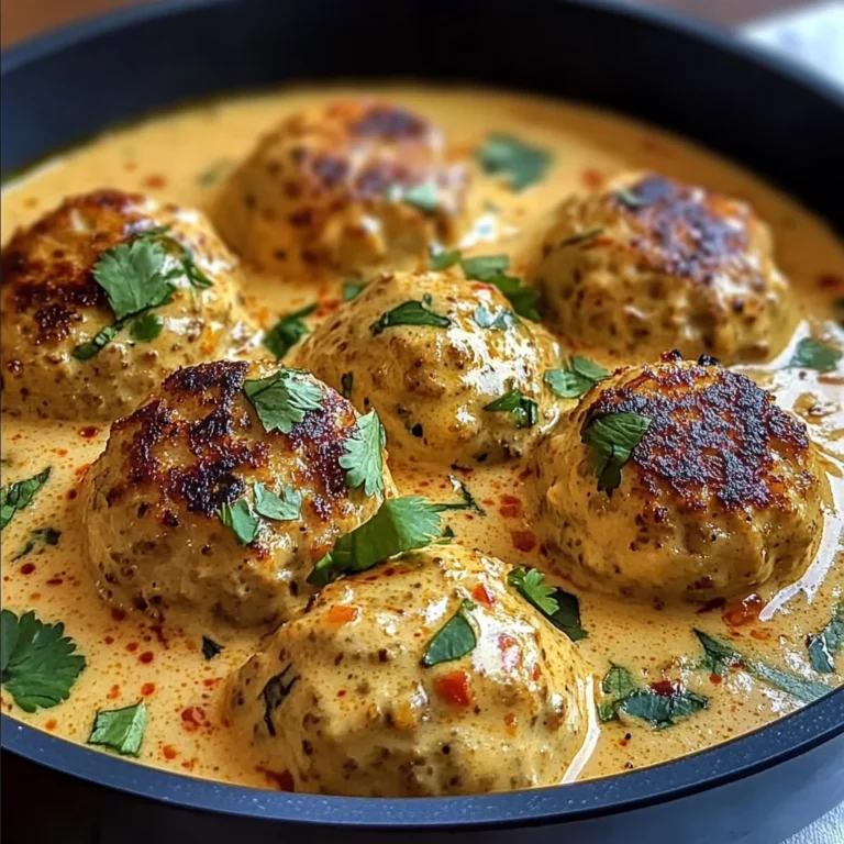 Thai Chicken Meatballs in Coconut Curry Sauce