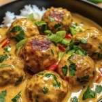 Thai Chicken Meatballs in Creamy Coconut Curry