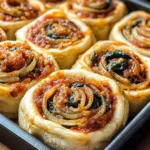 Vegan Caramelized Onion & Spinach Pizza Rolls