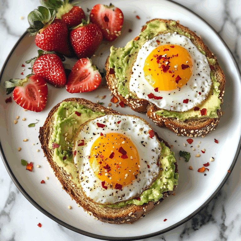 Avocado Egg Toast with Fresh Strawberries