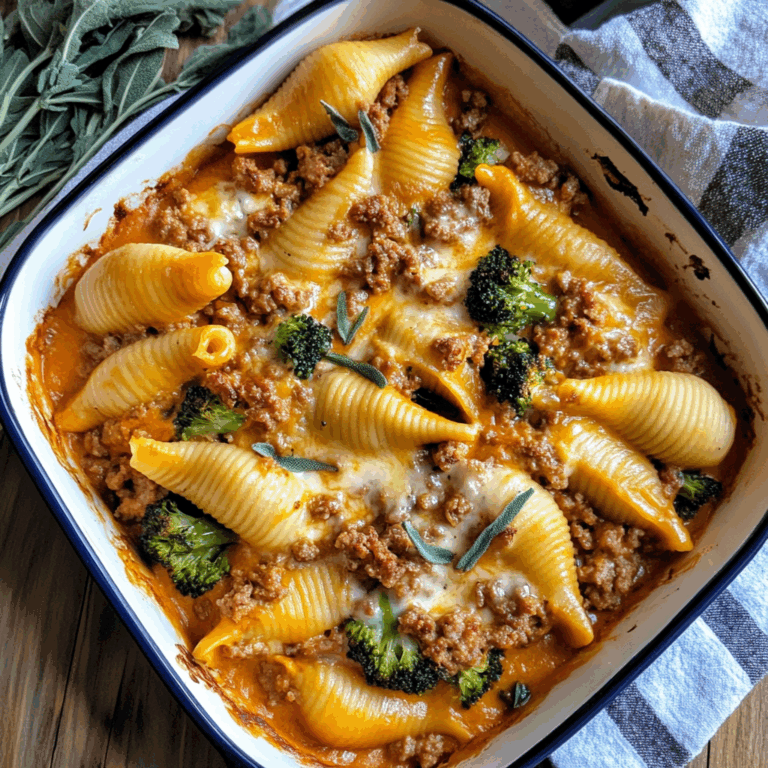 Cheesy Pumpkin and Spicy Sausage Stuffed Shells