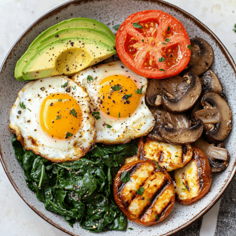 Sunny Veggie & Halloumi Breakfast Plate