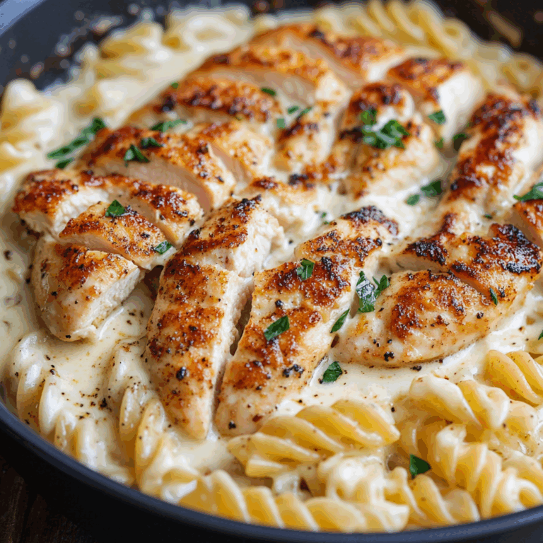 Cajun Garlic Chicken with Creamy Mozzarella Alfredo Twisted Pasta