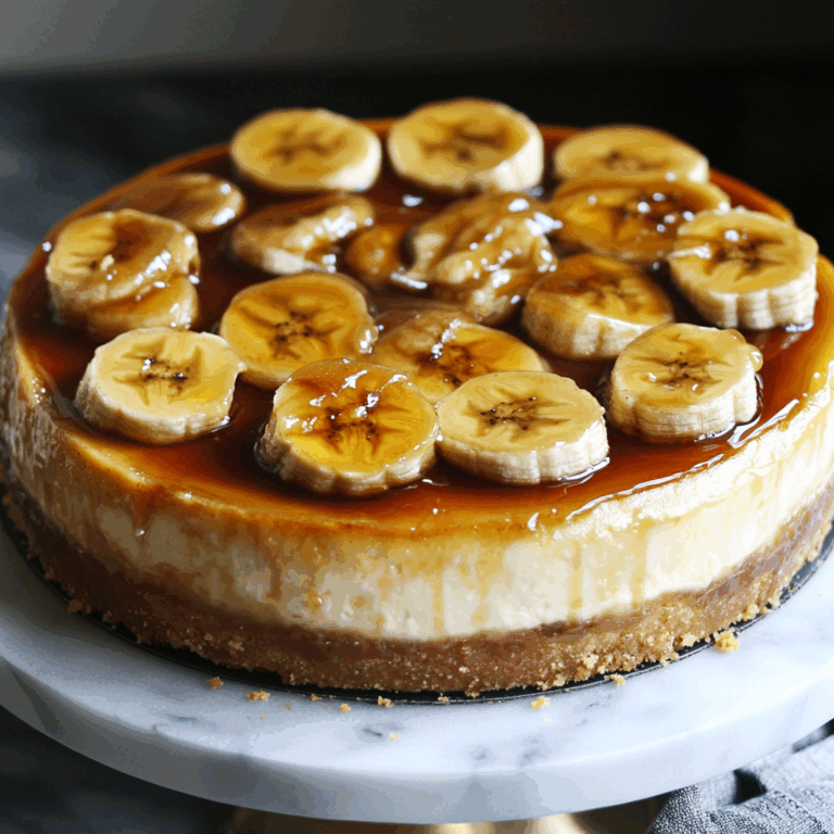 Caramelized Banana Cheesecake with vanilla extract (non-alcoholic-free) Glaze