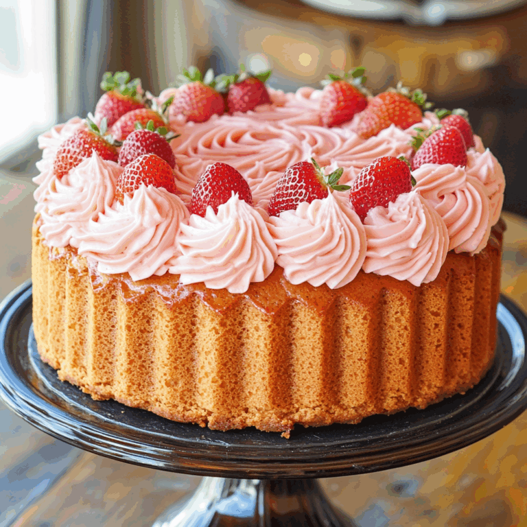 Strawberry Honeybun Cake with Strawberry Cream Icing