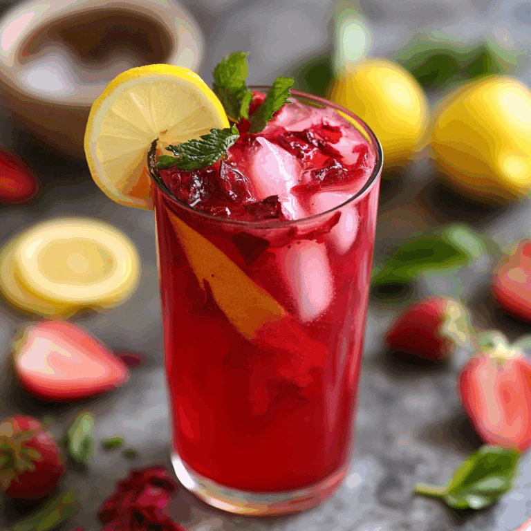 The Best Hibiscus Tea Strawberry-Lemonade Refresher
